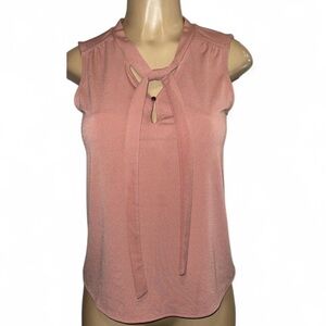 Banana Republic Women’s Tie-Neck Sleeveless Blouse Soft Pink Rose XS